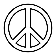 Pacific international peace symbol vector pacific disarmament sign, anti-war movement, contour icon