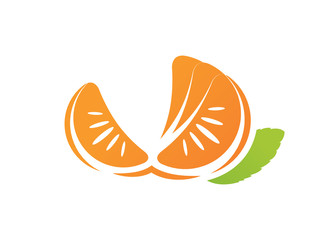 Tangerine slices vector illustration