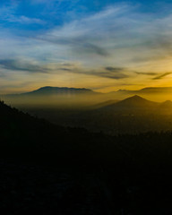 Sunset Scene Santiago de Chile Aerial View