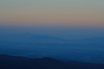 Sunset at the Top of  Mon Jam , mountain in Chiang Mai, Thailand
