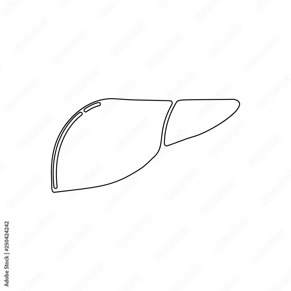 Poster human liver icon. element of human parts for mobile concept and web apps icon. outline, thin line ic