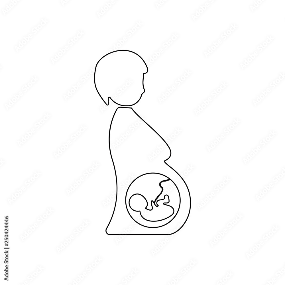 Poster child in the womb of a woman icon. element of human parts for mobile concept and web apps icon. outl