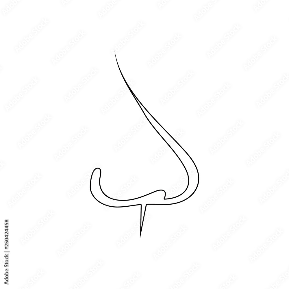 Poster human nose icon. element of human parts for mobile concept and web apps icon. outline, thin line ico