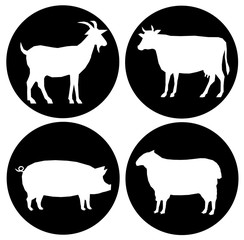 Farm Animals modern Set icon vector eps 10