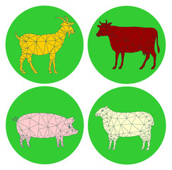 Farm Animals modern Set icon vector eps 10