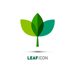 Plant Icon. Leaf Symbol. Nature Logo Concept. Abstract Vector Bio Emblem Isolated on White Background.