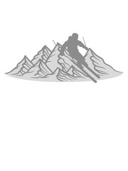 berge ski fahren runter berg winter sport spaß bergab urlaub ferien skiurlaub clipart silhouette design cool kalt langlauf schnee piste