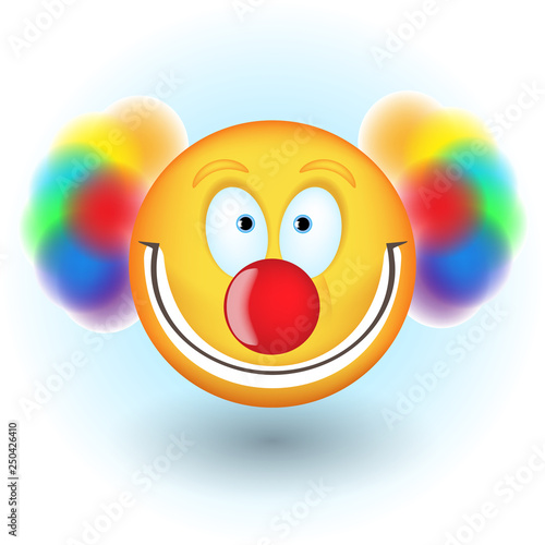 "smiley face in clown costume with colorful hair" Stock photo and royaltyfree images on Fotolia