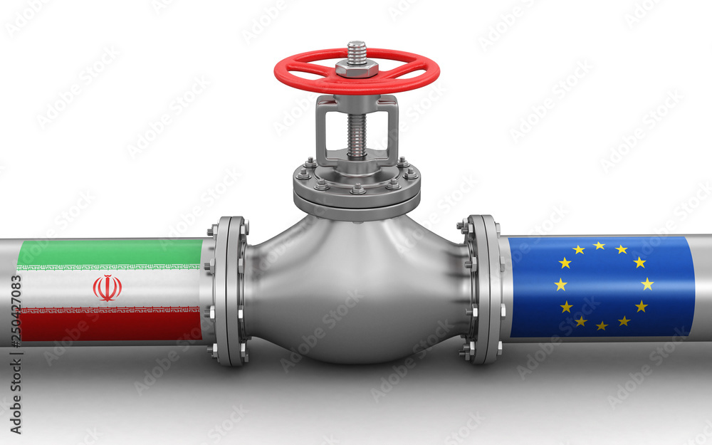 Poster pipeline with flags. image with clipping path
