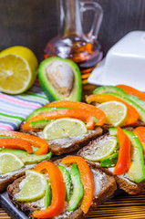 Diet sandwich with vegetables