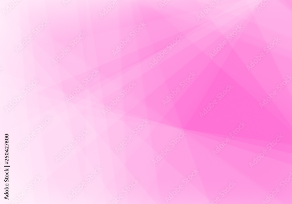Poster abstract pink background with light and transparent lines, triangle shapes and diagonal stripes in r