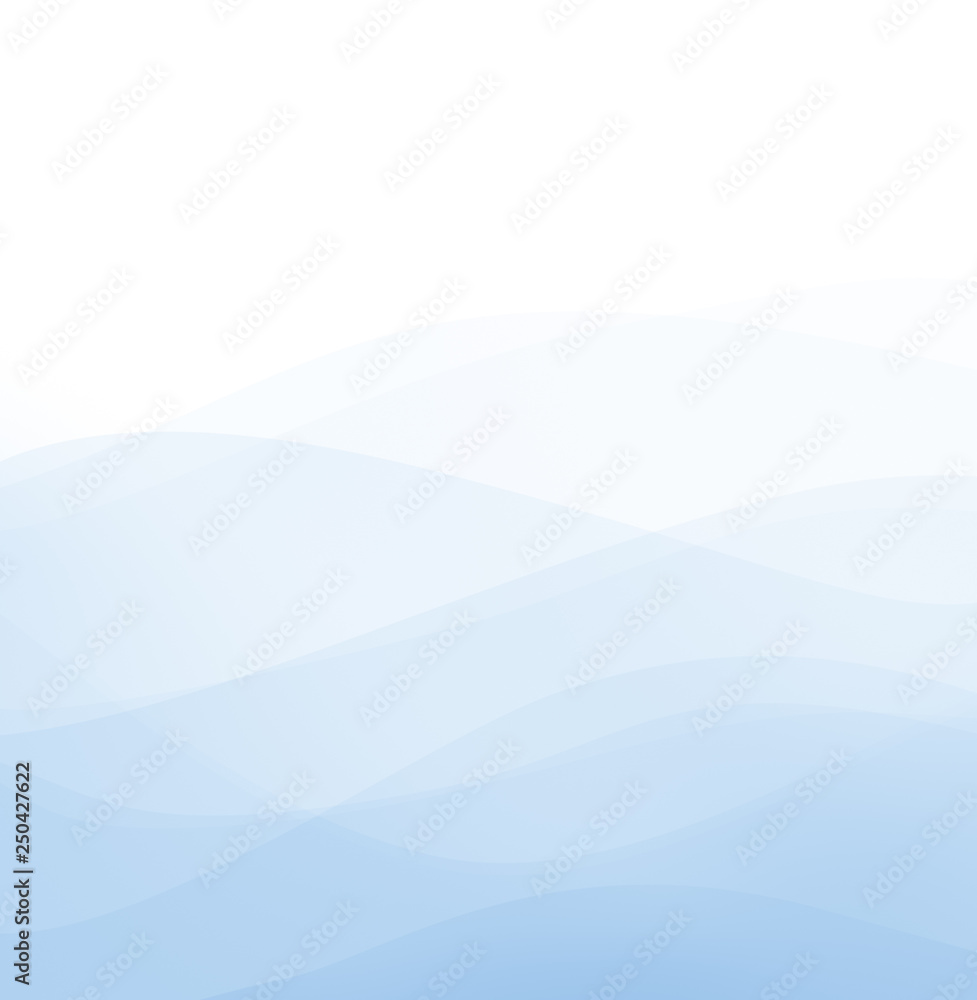 Poster abstract high resolution image of curvy and wavy light blue lines and layers on white background. co
