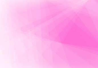 Abstract pink background with light and transparent lines, triangle shapes and diagonal stripes in random pattern. Business report or corporate background concept. Copy space.