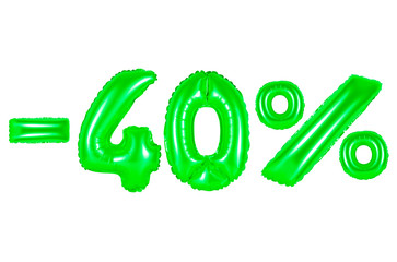 40 percent, green color