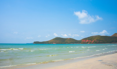 Wave & Sand beach background , holiday or relax in summer concept.