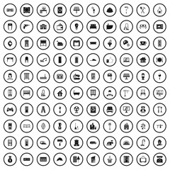100 comfortable house icons set in simple style for any design vector illustration