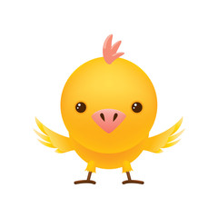 Cute chicken spread its wings. In a cartoon style. Vector character.