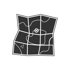 expanded map icon. Element of navigation for mobile concept and web apps icon. Glyph, flat icon for website design and development, app development
