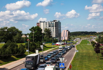 Cars at the junction,Vilnius