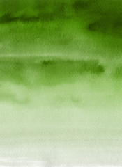 Green ink and watercolor textures on white paper background. Paint leaks and ombre effects. Hand painted abstract image. © artistmef