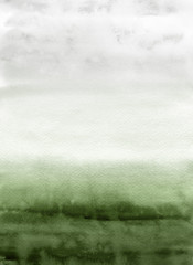 Green ink and watercolor textures on white paper background. Paint leaks and ombre effects. Hand painted abstract image. © artistmef