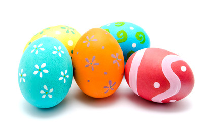 Perfect colorful handmade easter eggs isolated