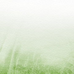 Green ink and watercolor textures on white paper background. Paint leaks and ombre effects. Hand painted abstract image. © artistmef