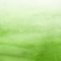 Green ink and watercolor textures on white paper background. Paint leaks and ombre effects. Hand painted abstract image.