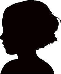 a girl head silhouette vector