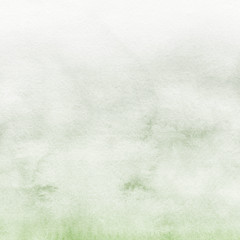 Green ink and watercolor textures on white paper background. Paint leaks and ombre effects. Hand painted abstract image.