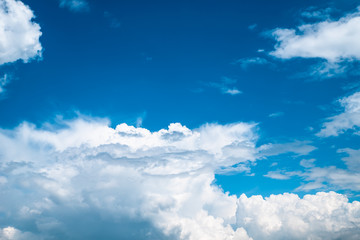 Naklejka na ściany i meble Blue sky with white clouds. Sky background