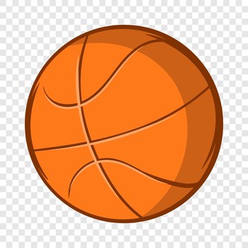 Basketball ball icon in cartoon style isolated on background for any web design 