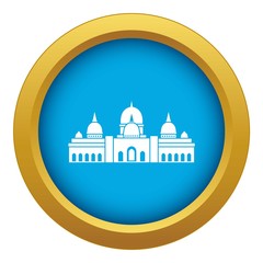 Sheikh Zayed Grand Mosque, UAE icon blue vector isolated on white background for any design