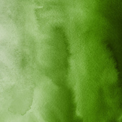 Green ink and watercolor textures on white paper background. Paint leaks and ombre effects. Hand painted abstract image. © artistmef