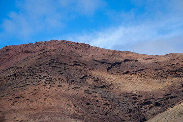 Close up of volcanic mountain peak.