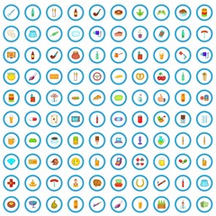 100 bad habits icons set in cartoon style for any design vector illustration