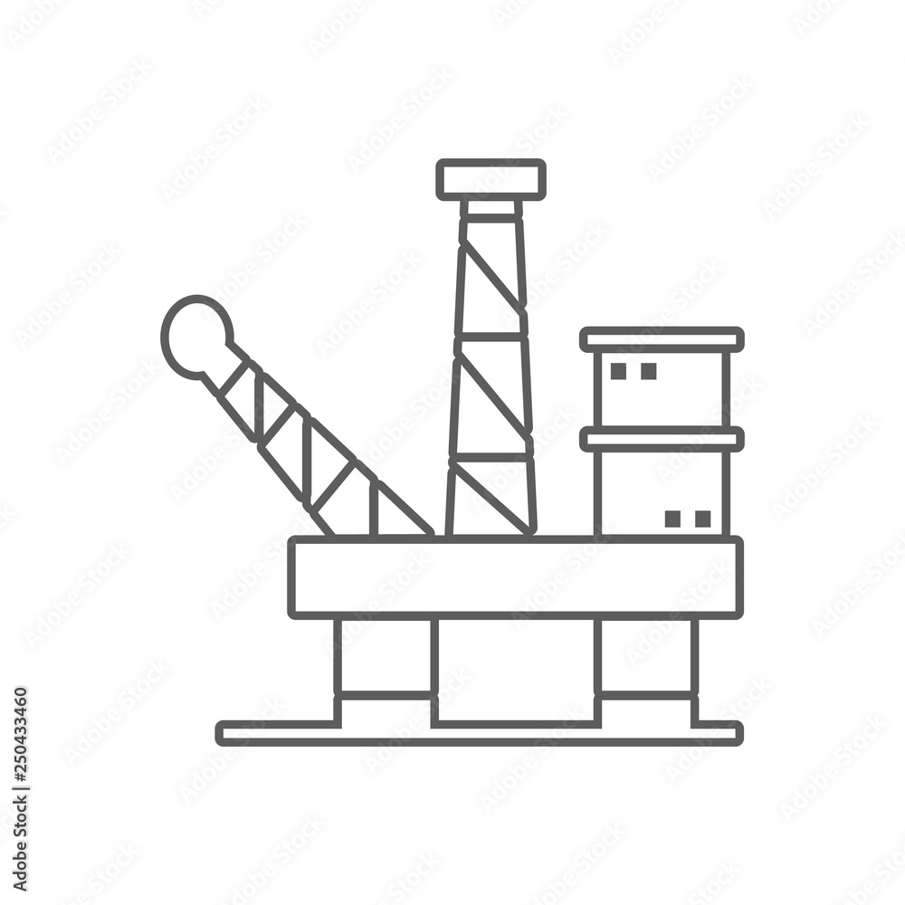 Poster oil platform icon. element of oil for mobile concept and web apps icon. outline, thin line icon for 