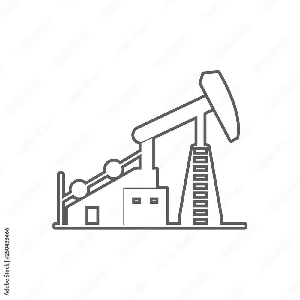 Aufkleber oil rig icon. element of oil for mobile concept and web apps icon. outline, thin line icon for websi