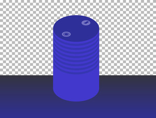 Cartoon picture of Smart speaker, Voice assistant, home automation hub concept in 3D, isometric style. Vector illustration. EPS 10. 