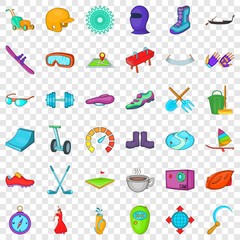 Different activity icons set. Cartoon style of 36 different activity vector icons for web for any design