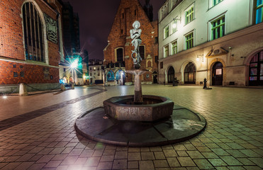 Fototapeta na wymiar Student Fountain in Krakow