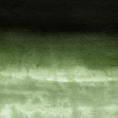 Green ink and watercolor textures on white paper background. Paint leaks and ombre effects. Hand painted abstract image.