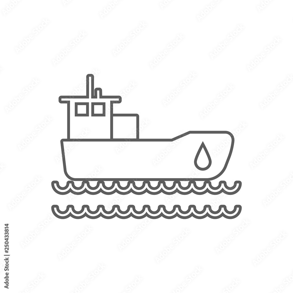 Poster oil tanker icon. element of oil for mobile concept and web apps icon. outline, thin line icon for we