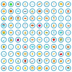 100 bakehouse icons set in cartoon style for any design vector illustration