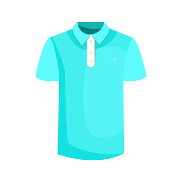 Blue golf shirt vector. Golf player, sport club, sportswear. Golf concept. Vector illustration can be used for topics like sport, hobby, leisure