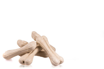 treat for dog bones on white background