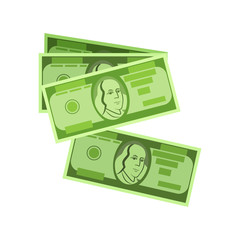 Money bills vector. Dollars, banknotes, bucks. Money concept. Vector illustration can be used for topics like finance, banking, economy