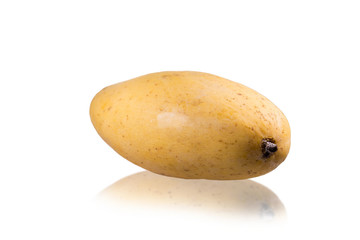 juicy yellow mango on white background
