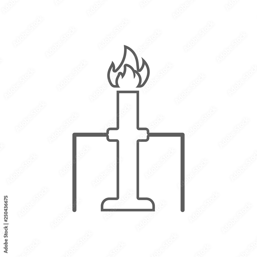 Poster fire and pipe icon. element of oil for mobile concept and web apps icon. outline, thin line icon for
