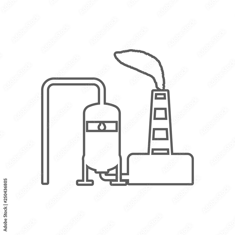 Poster oil refinery icon. element of oil for mobile concept and web apps icon. outline, thin line icon for 